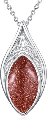 YYB Teardrop Celtic Necklaces for Women Filigree Gemstone Pendant Necklace Fine Jewelry Christmas Valentine Mothers Day Birthday Gifts for Women Her Wife in Saudi Arabia