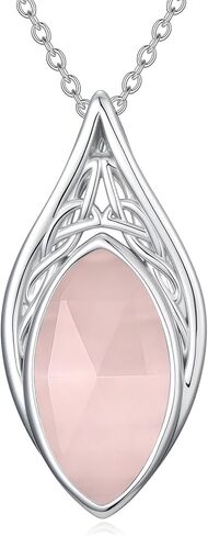YYB Teardrop Celtic Necklaces for Women Filigree Gemstone Pendant Necklace Fine Jewelry Christmas Valentine Mothers Day Birthday Gifts for Women Her Wife in Saudi Arabia