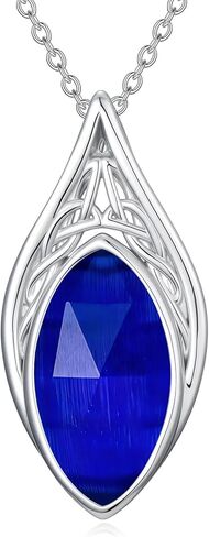 YYB Teardrop Celtic Necklaces for Women Filigree Gemstone Pendant Necklace Fine Jewelry Christmas Valentine Mothers Day Birthday Gifts for Women Her Wife in Saudi Arabia