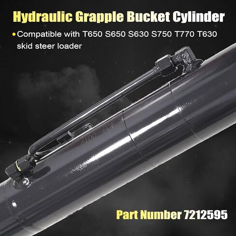 FZJDSD 7212595 Hydraulic Grapple Cylinder Compatible with T650 S650 S630 S750 T770 T630 Skid Steer Loader Bobcat Heavy Duty Loader, Black in Saudi Arabia