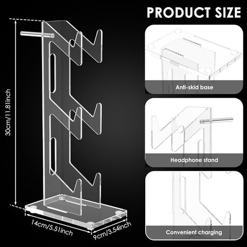 3 Acrylic Controller Holder and Headset Stand 2 in 1 Design Game Controller and Headset Stand Build Your Game Fortresses for Desk in Saudi Arabia