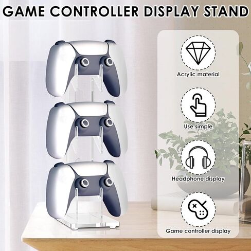 3 Acrylic Controller Holder and Headset Stand 2 in 1 Design Game Controller and Headset Stand Build Your Game Fortresses for Desk in Saudi Arabia
