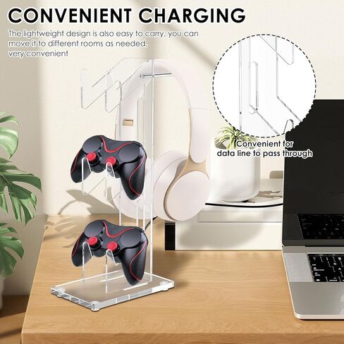 3 Acrylic Controller Holder and Headset Stand 2 in 1 Design Game Controller and Headset Stand Build Your Game Fortresses for Desk in Saudi Arabia