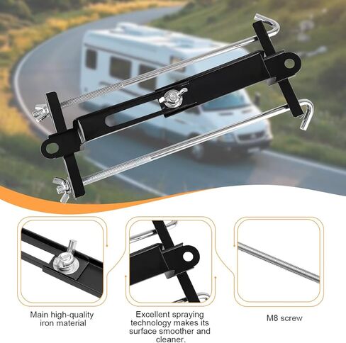 Car Adjustable Battery Hold Down Kit, Corrosion-Resistance Crossbar with 10.6" J Bolt, Automotive Battery Tie Down Holder Bracket Kit for Tray, Universal for Truck SUV Sedan RV in Kuwait