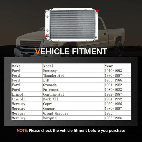 3 Row Car Radiator Replacement for Ford Mustang LX GT SVT 5.0L V8 AT CC138 1979-1993 Aluminum Radiators for Ford Radiator for Mustang Radiador 1980 1981 1982 83 84 85 86 87 88 89 90 91 92 in Kuwait
