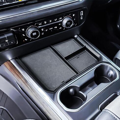 TACOBRO Front Center Console Organizer Tray Compatible with 2024-2025 2026 Chevy Silverado 2500HD/3500HD - Durable ABS Plastic with Rubber Pads - Silverado 2500HD/3500HD Storage Accessories in Saudi Arabia