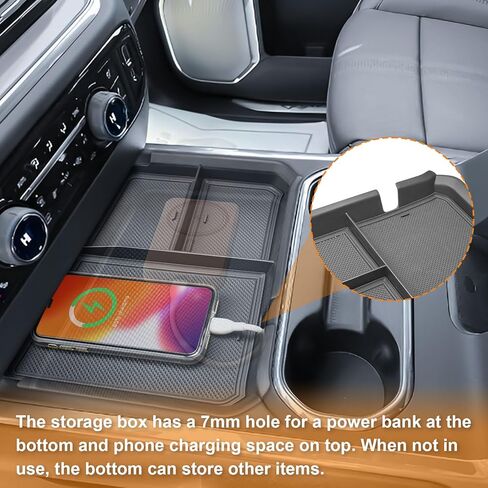 TACOBRO Front Center Console Organizer Tray Compatible with 2024-2025 2026 Chevy Silverado 2500HD/3500HD - Durable ABS Plastic with Rubber Pads - Silverado 2500HD/3500HD Storage Accessories in Saudi Arabia
