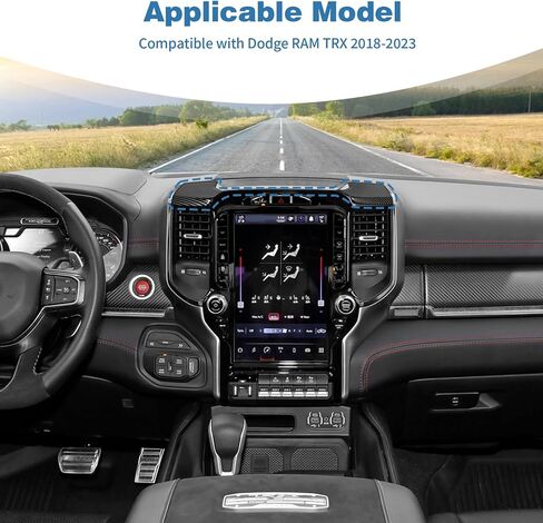 for RAM TRX Center Dash Storage Tray Trim Cover Carbon Fiber for Dodge RAM TRX 2018+ ABS Interior Accessories in Saudi Arabia