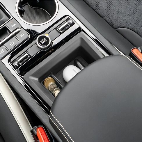 (عبوتان) لمنظم وحدة التحكم المركزية Kia K5 2021-2025 2026 (الأمامي ومسند الذراع) (LXS/GT-Line/GT/EX)، بلاستيك ABS متين وصينية وحدة تحكم مطاطية مضادة للانزلاق 2026 2025 K5 in Saudi Arabia