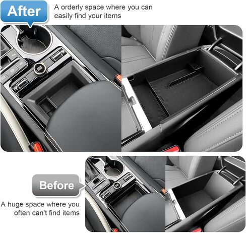 (عبوتان) لمنظم وحدة التحكم المركزية Kia K5 2021-2025 2026 (الأمامي ومسند الذراع) (LXS/GT-Line/GT/EX)، بلاستيك ABS متين وصينية وحدة تحكم مطاطية مضادة للانزلاق 2026 2025 K5 in Saudi Arabia