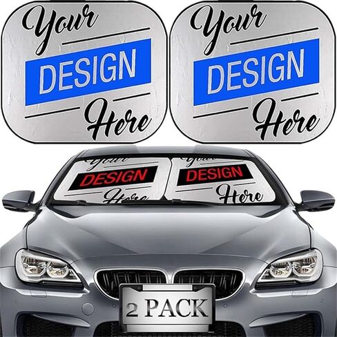 Maizi Large Windshield Sun Shade 2 Piece Universal Fit Cute Windshield Sun Shade Design for Dogs Pet Dachshunds Puppy Fits Most Wagon, Small Car, Pickup Truck, Van Printed in USA in Saudi Arabia