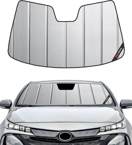 Windshield Sunshade for Toyota Prius Prime 2017-2022 (PHEV / XW50), Premium Grey Leather Finish in Saudi Arabia