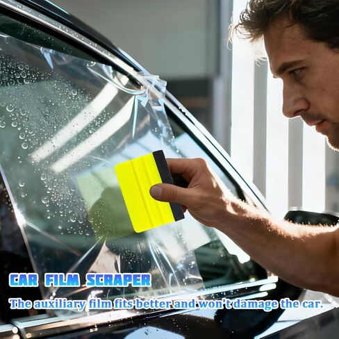 Car Window Tint Kit, 17PCS Vehicle Vinyl Wrap Tool Kit with 2PCS Felt Squeegee and Felt Replacement, Automotive Glass Protective Film Wrapping Installation Set, Universal Fit in Kuwait