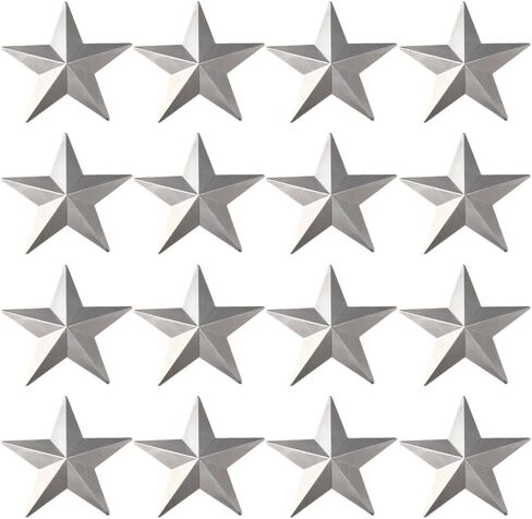 GORGECRAFT 40Pcs 7.6cm Large Silver Barn Star Metal Vintage Rustic Galvanized Primitive 3D Unfinished Wreath Decorative Small Stars for DIY Crafts Christmas Tree Hanging Wall Decor Accessories in Saudi Arabia