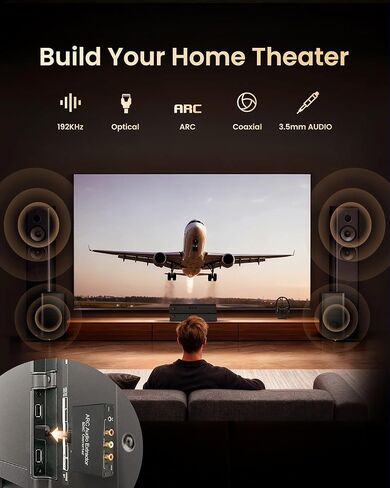 avedio links 4K HDMI Audio Extractor Splitter، 1080P HDMI إلى HDMI Audio Converter + Toslink SPDIF البصري + L/R صوت تناظري ستيريو، محول صوت HDMI لعصا النار، مشغل بلو راي (4K 30 هرتز أخضر) in Kuwait