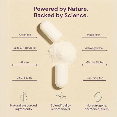 Inositol FEM Menositol 19 في 1 60 كبسولة، مكملات فترة ما قبل انقطاع الطمث وانقطاع الطمث للنساء لفقدان الوزن مع Myo-Inositol، D-chiro وIsoflavones، التحكم في الصحة الأيضية، طبيعي 100%، هرمون، خالي من الصويا in Kuwait