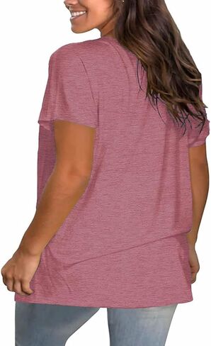 Plus Size Happy Easter Graphic Spring Shirt Cute Letter Printed Blouse Tees Women Casual Short Sleeve Tops in Saudi Arabia