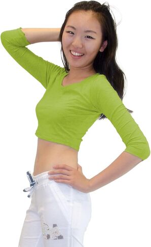Vivian's Fashions Top - Crop Top, 3/4 Sleeve in Saudi Arabia