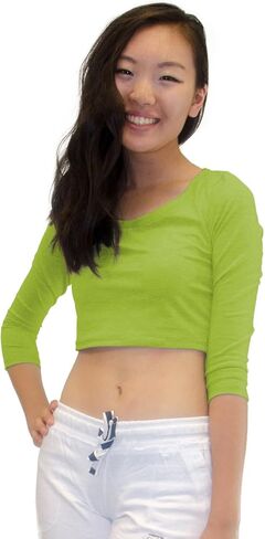 Vivian's Fashions Top - Crop Top, 3/4 Sleeve in Saudi Arabia