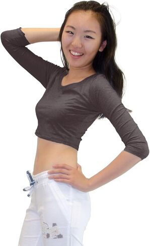 Vivian's Fashions Top - Crop Top, 3/4 Sleeve in Saudi Arabia