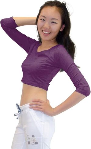 Vivian's Fashions Top - Crop Top, 3/4 Sleeve in Saudi Arabia
