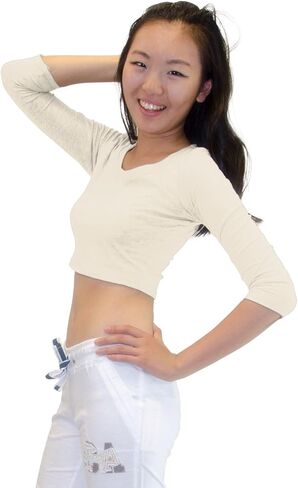 Vivian's Fashions Top - Crop Top, 3/4 Sleeve in Saudi Arabia