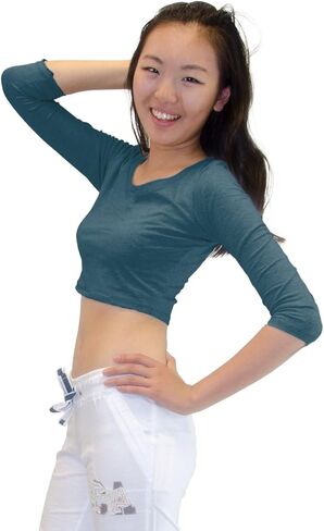 Vivian's Fashions Top - Crop Top, 3/4 Sleeve in Saudi Arabia