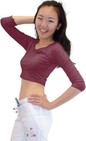 Vivian's Fashions Top - Crop Top, 3/4 Sleeve in Saudi Arabia