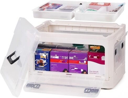 Thickened First Aid Box Empty, 13"x9.1"x7.3" Large Capacity Medicine Storage Box with Handles, 2-Layer Detachable Medical Supply Organizer, Multipurpose Plastic Medicine Chest Container in Saudi Arabia