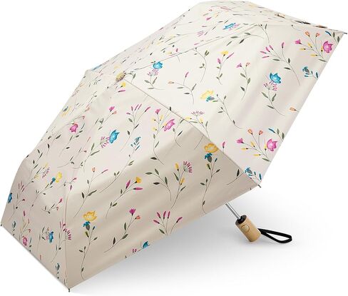 مظلة سفر G4Free UPF 50+ للحماية من الأشعة فوق البنفسجية بمقبض خشبي، مظلات قابلة للطي خفيفة الوزن مقاس 42 بوصة ومطر للشمس وإغلاق تلقائي in Kuwait