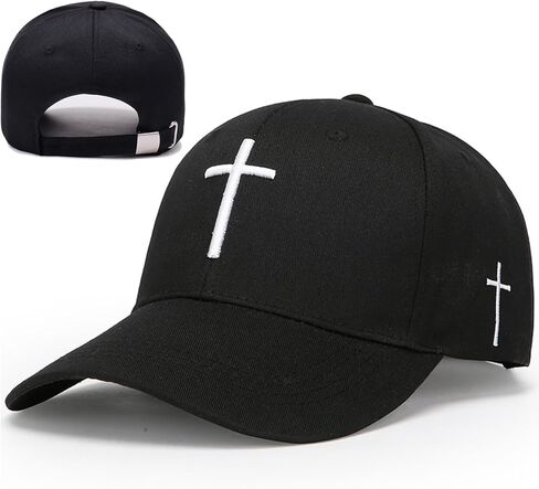 Embroidery Rose Black Baseball Cap for Men Christian Jesus Cross hat Vintage Washed Denim Trucker hat for Men Snapback Hats in Kuwait