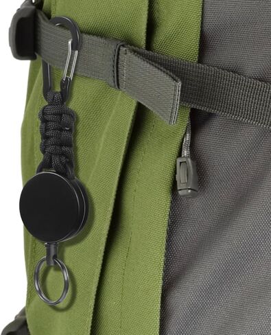 حبل سلسلة مفاتيح قابل للسحب من NUOBESTY مع سلك تلسكوبي عالي التحمل وحلقة تسلق آمنة للشارة للتنزه في الهواء الطلق والاستخدام اليومي حلقة مفاتيح حبل قابلة للتمدد in Kuwait