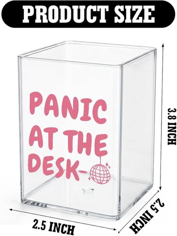 Pink Funny Panic at the Desk Girly Office Quotes Desk Pencil Holder Appreciation Administrative Professional Day Gifts for Women Men Manager Coworker Friend Acrylic Pen Holder Pencil Pen Cup in Saudi Arabia