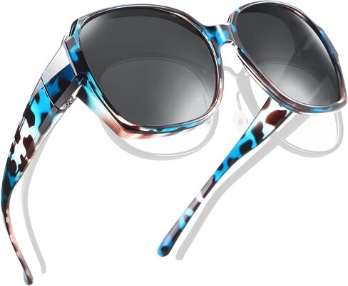 نظارات شمسية مستقطبة مناسبة للنساء والرجال، نظارات شمسية مربعة عصرية فوق النظارات للحماية من الأشعة فوق البنفسجية in Kuwait