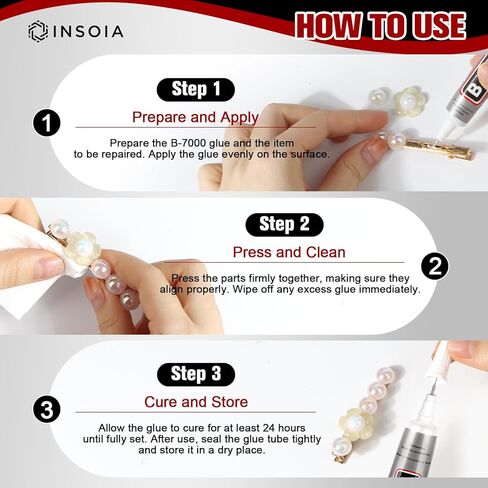 B7000 غراء حجر الراين الشفاف 10 قطع 15 مل - غراء مجوهرات شفاف قوي لا يترك أثرًا مع طرف دقيق، لاصق سريع الجفاف متعدد الأغراض لصنع أحذية قماشية لمكياج الأظافر وإصلاح الهاتف in Kuwait