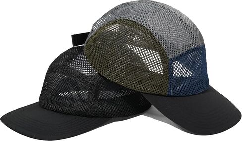 Croogo Mesh Baseball Cap Breathable 5 Panel Hat Lightweight Adjustable Trucker Hat Summer Dad Hat Hip Hop Style Flat Brim Hat in Saudi Arabia