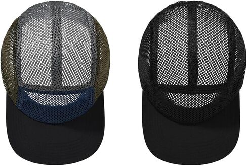Croogo Mesh Baseball Cap Breathable 5 Panel Hat Lightweight Adjustable Trucker Hat Summer Dad Hat Hip Hop Style Flat Brim Hat in Saudi Arabia