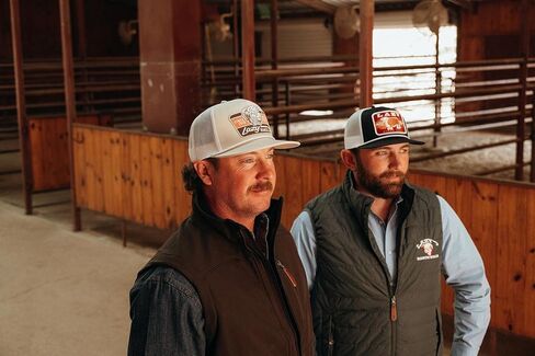 قبعة Lazy J Ranch باللونين الأزرق الداكن والأبيض Wildfire Classic Rope Trucker - قبعات ريفية قابلة للتعديل للجنسين in Kuwait