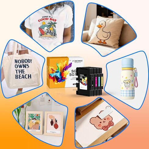 خراطيش حبر التسامي SG500/SG1000 الجديدة متوافقة مع طابعات Sawgrass SG500 SG1000، مع رقائق مستوى النانو، متوافقة مع إصدارات البرامج الثابتة 3.9.0 (أسود، سماوي، أرجواني، أصفر، 4 عبوات) in Kuwait