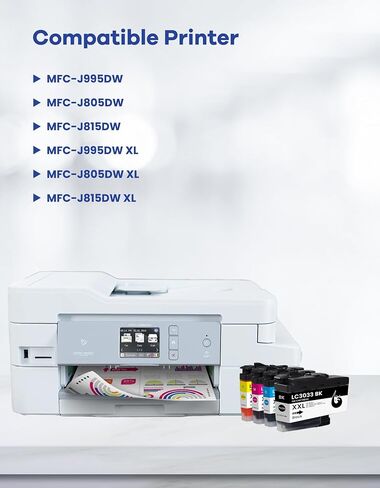 خراطيش حبر LC3033 LC3033XXL عالية الإنتاجية للغاية LC30334PKS بديلة لخراطيش حبر Brother LC3033 XXL لحبر الطابعة MFC-J995DW MFC-J805DW MFC-J815DW MFC-J995DW XL MFC-J805DW XL حبر الطابعة 4 عبوات in Saudi Arabia