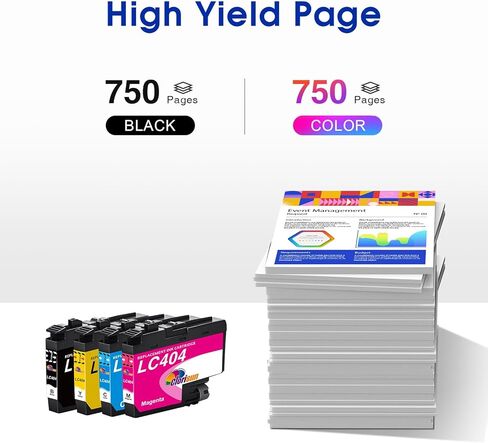 Clorisun LC404 Ink Cartridges for Brother Printer Compatible for MFC-J1205W Ink Cartridges MFC-J1215W MFC-J1205W XL Printer (Black Cyan Magenta Yellow, 4Pack) LC404 Ink in Kuwait