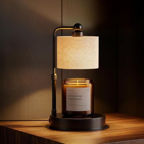 Candle Warmer Lamp with Timer, Dimmable Candle Wax Warmer, Height Adjustable Electric Candle Lamp Warmer with 2 Bulbs, Birthday Gifts for Women Her, Mom Gifts Idea, Vintage Home Decor for Bedroom in Saudi Arabia