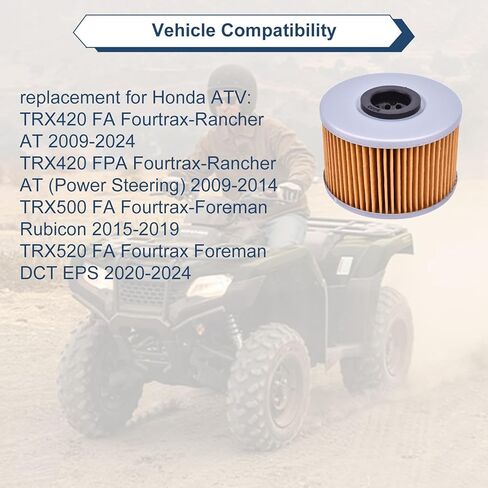 6 قطعة 114 عنصر مرشحات الزيت لهوندا TRX420 فورت/rax Ran/cher 2009-2024 TRX500 Fourt/rax Fore/man Ru/bicon استبدال #: 15412-HP7-A01 in Kuwait