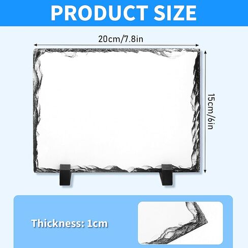 10 Pcs Sublimation Slate Blanks,Heat Thermal Transfer Stone Slate Picture Frame with Display Stand DIY Sublimation Rock Photo Plaque for Desktop Souvenir Birthday Wedding(6" x 8") in Saudi Arabia