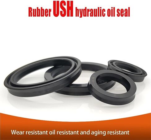 2PCS Black UN/USH/UNS Hydraulic Cylinder Oil Seal Ring Nitrile Rubber (NBR) Y-shaped Cylinder Seal Ring Thickness 5mm(12.5x20.5x5mm 2PCS) in Saudi Arabia