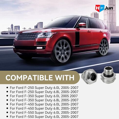 طقم موصل أنبوب زيت مبرد ناقل الحركة متوافق مع Ford F-350 Super Duty F-250 Super Duty 2005-2007 6.8L 6.0L، تجهيزات خط تبريد المبرد (الخيط 11/16-20UNF) in Kuwait