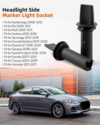 2 PCS Headlight Side Marker Light Socket Fit for Kia Sportage Borrego Sedona Hyundai Elantra GT Sonata 2004-2020, Front Position Lamp Bulb Socket, Replacement 92161-2E000 in Kuwait