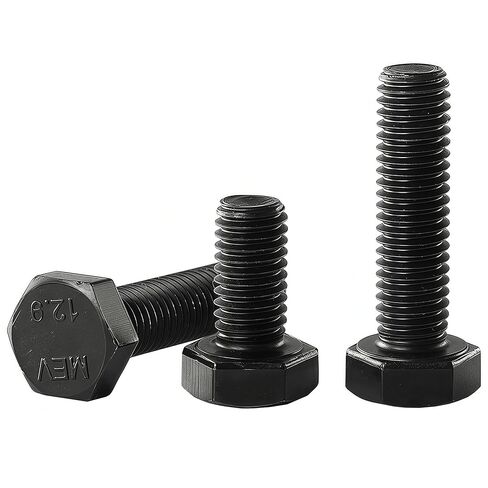 M10x 65 مم، مسامير براغي سداسية M10، مسمار M10x1.5، سبائك فولاذية درجة 12.9، مسامير رأس سداسية، لمسة نهائية من أكسيد أسود، نصف خيط، الكمية 6 in Saudi Arabia