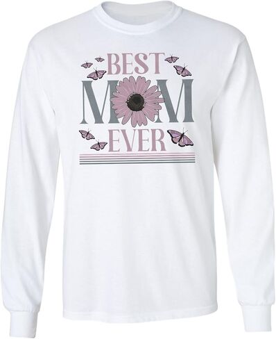 Best Mom Ever - Butterfly and Floral Mothers Day Long Sleeve T-Shirt in Saudi Arabia