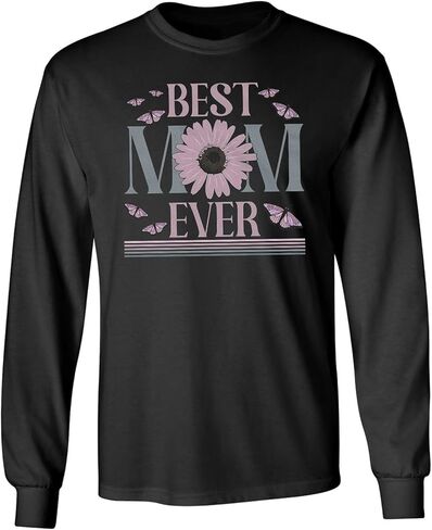 Best Mom Ever - Butterfly and Floral Mothers Day Long Sleeve T-Shirt in Saudi Arabia